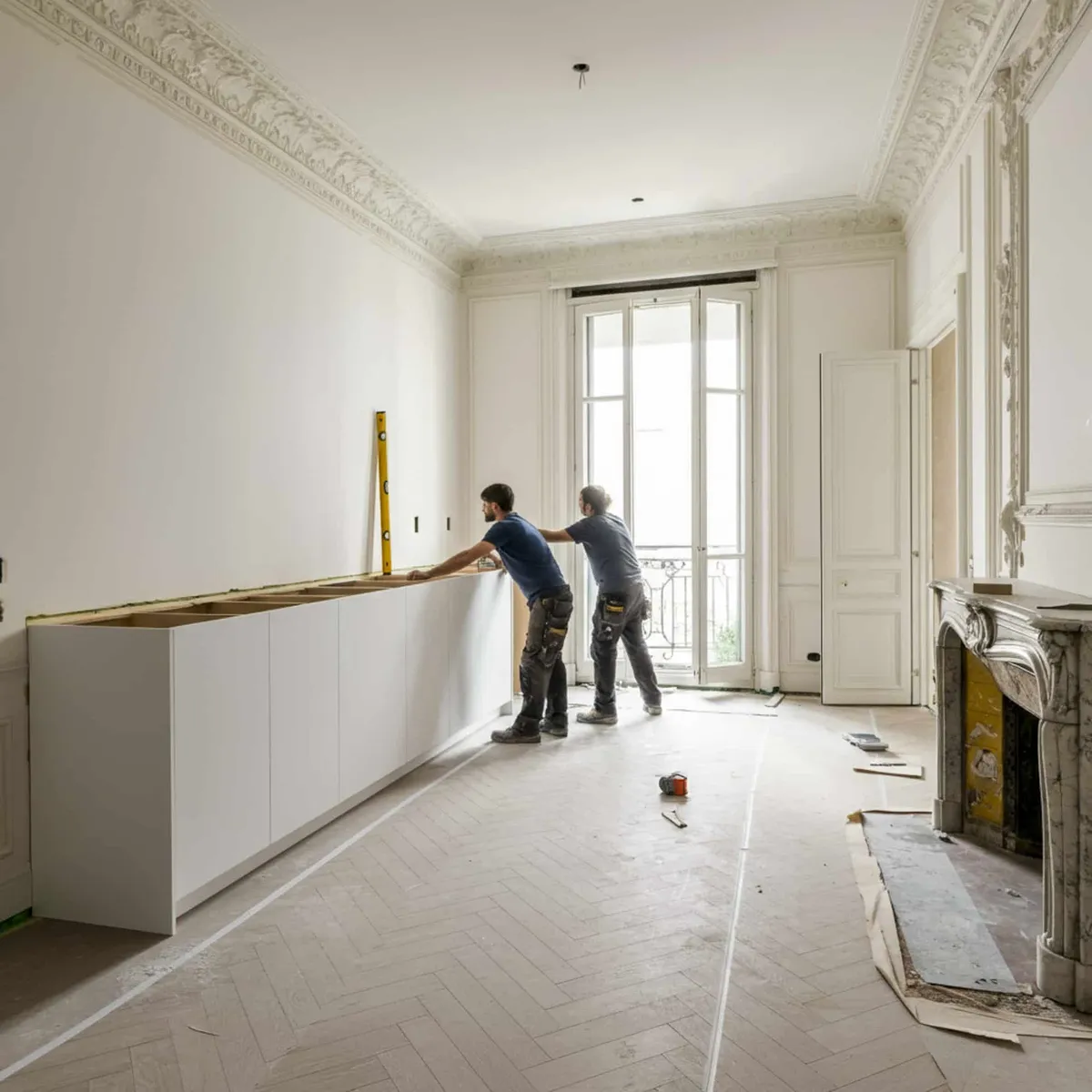 Bureau avec calculatrice, dossier de regroupement de crédits ouvert et tableau de mensualités annoté